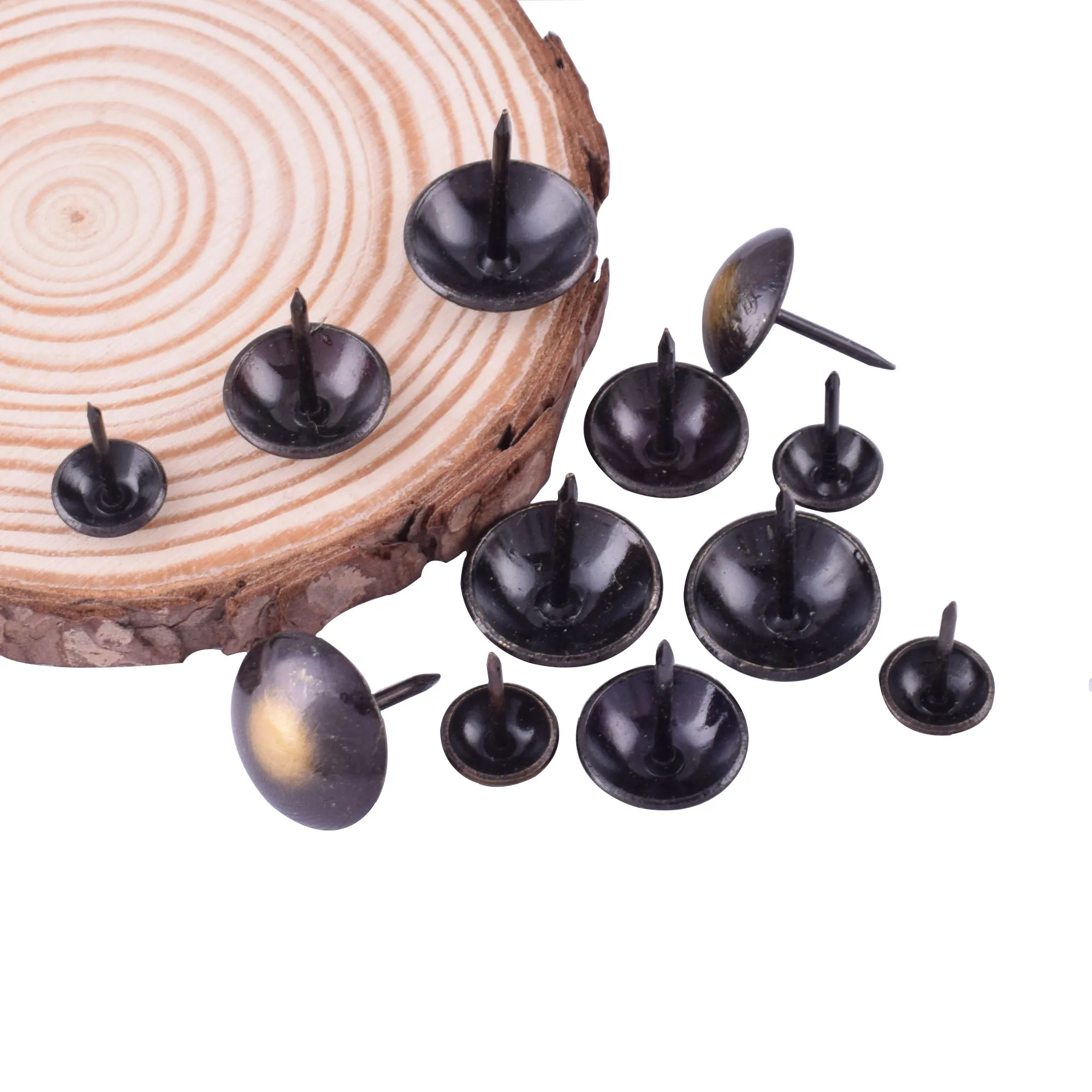 

Upholstery Tacks French Natural Thumb Tack Push Pin Wooden Furniture DIY Decorative Tacks Nails for Sofa Cork Board Decor 200pcs