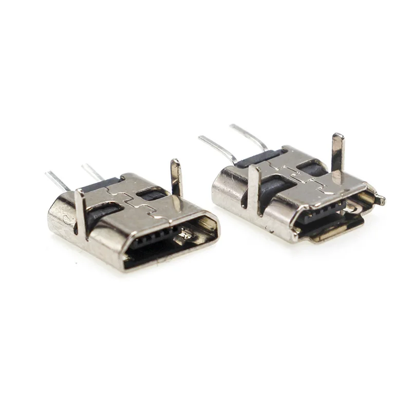 20/50 pcs/lot USB 2 Pin female 90 degree DIP USB Connectors Plastic Shell Micro USB Connector Jack Tail Plug Sockect Terminals