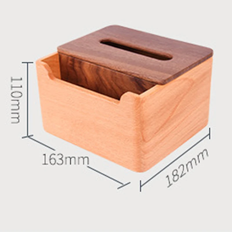 Wooden Facial Tissue Box Car Hotel Rectangle Shaped Tissue Container Towel Napkin Organizer Multifunctional Storage Box Walnut