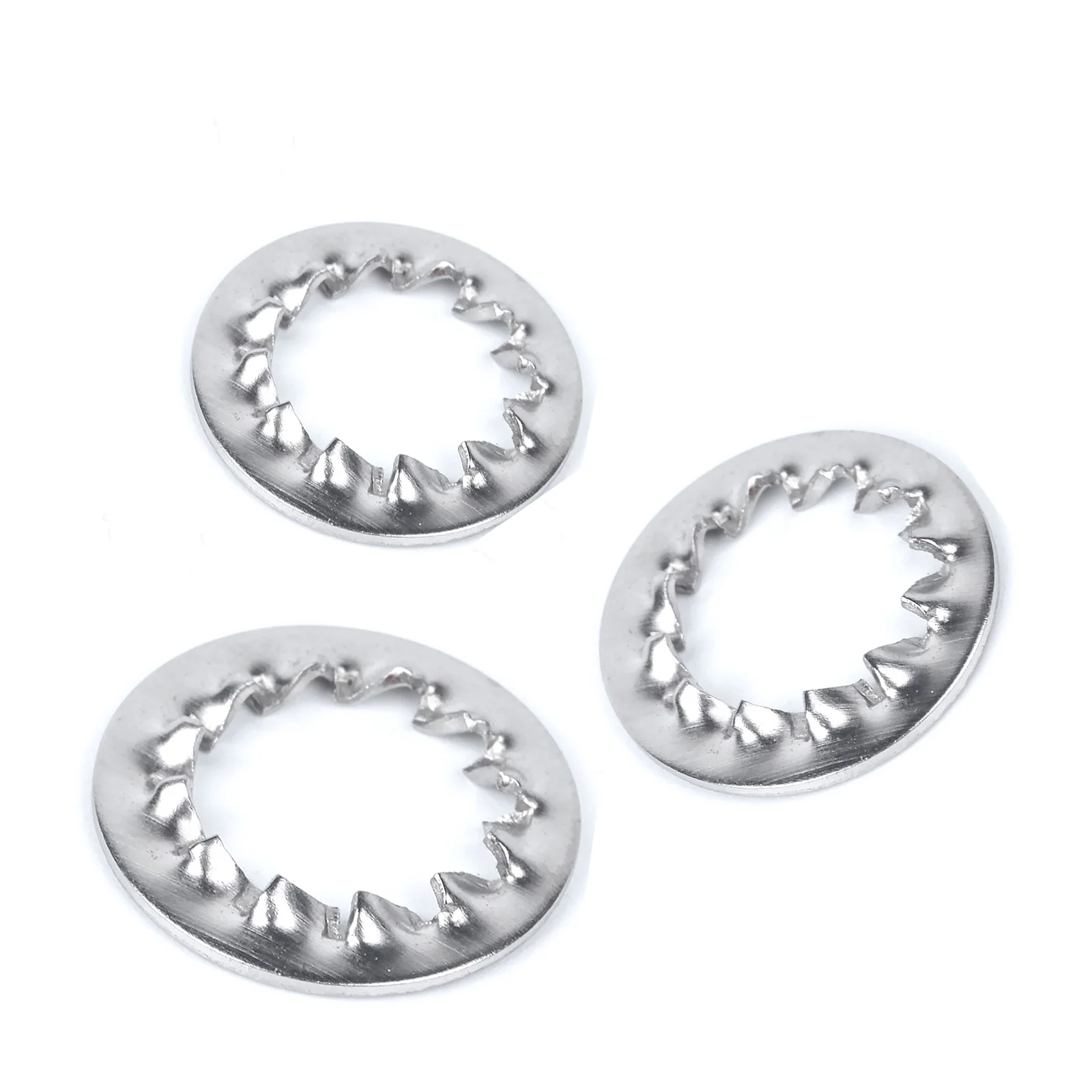10-50pcs M3 M4 M5 M6 M8 M10 M12 M14 M16 A2 304 스테인레스 스틸 내부/외부 톱니 잠금 와셔 가스켓 GB862