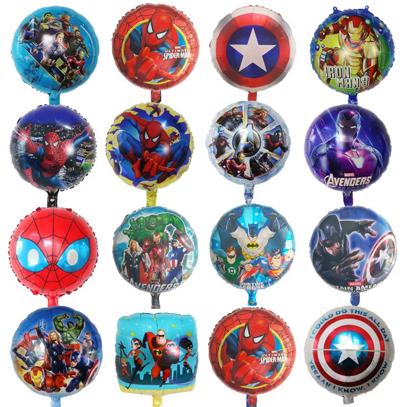 50pcs Avengers Balloons Baby Shower Birthday Party Decor Kids Superhero Toy Spiderman Iron Man Hulk Inflatable Globos