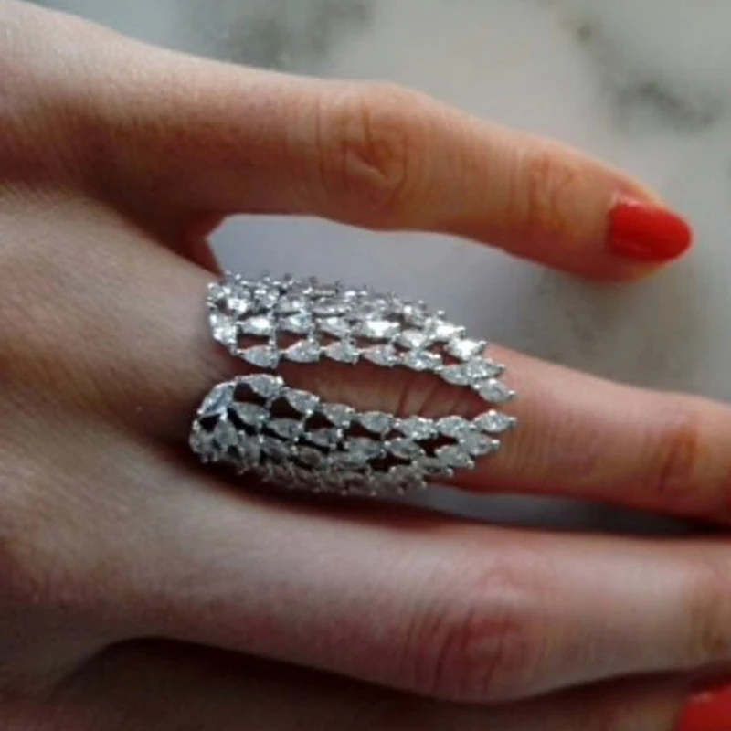 Women's Adjustable Bling Wing Feather Ring, Romantic Design