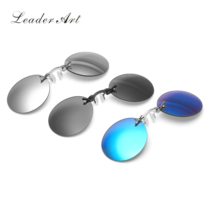 Round Rimless Sunglasses Men Classic Clamp Nose Sun Glasses Mens Matrix Morpheus Mini Frameless Brand Design Glasses