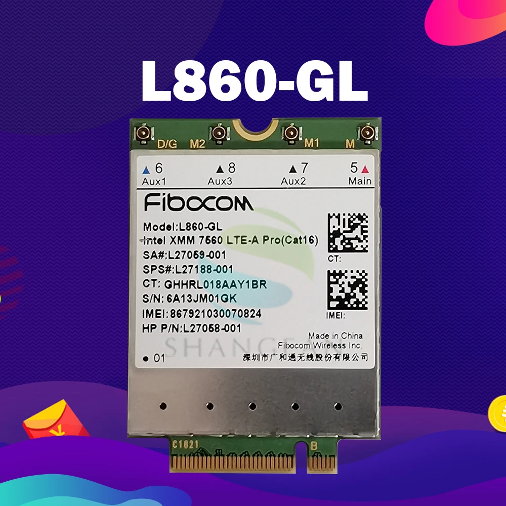 4G Module L860-GL FDD-LTE TDD-LTE Cat16 4G Card SPS#L27188-001 4G Card For HP laptop