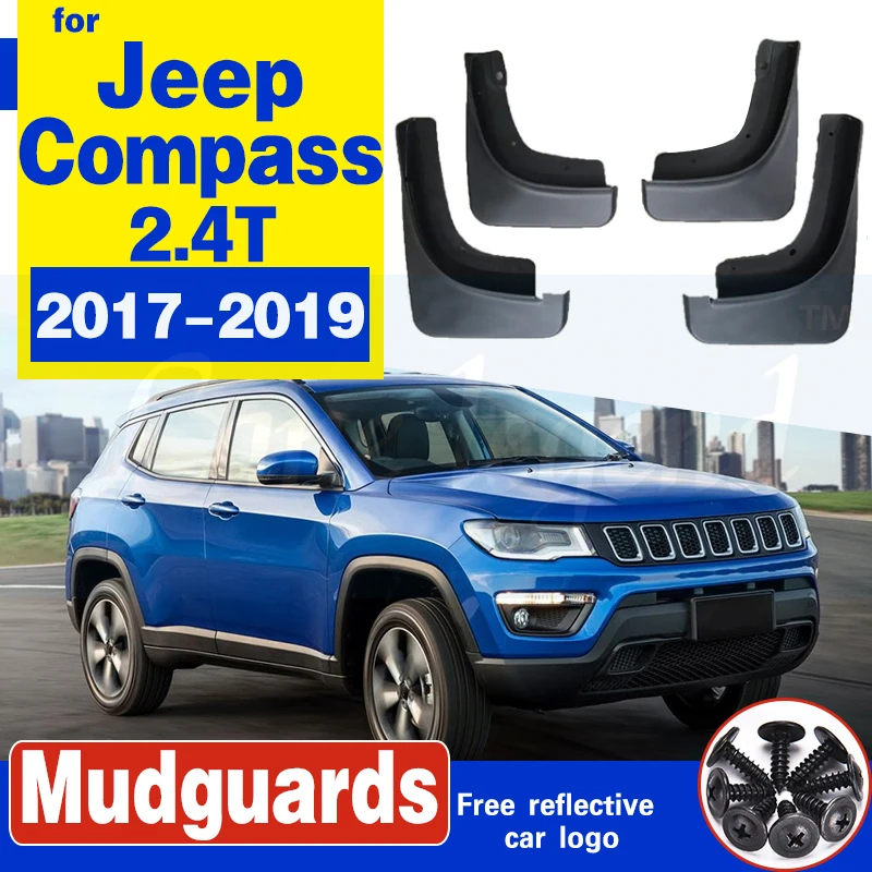 4pcs Molded Car Mudflaps Front Rear Mudguards Fit For Jeep Compass 2017-2019 2.4T Splash Guards Mud Flap Car fender Flares