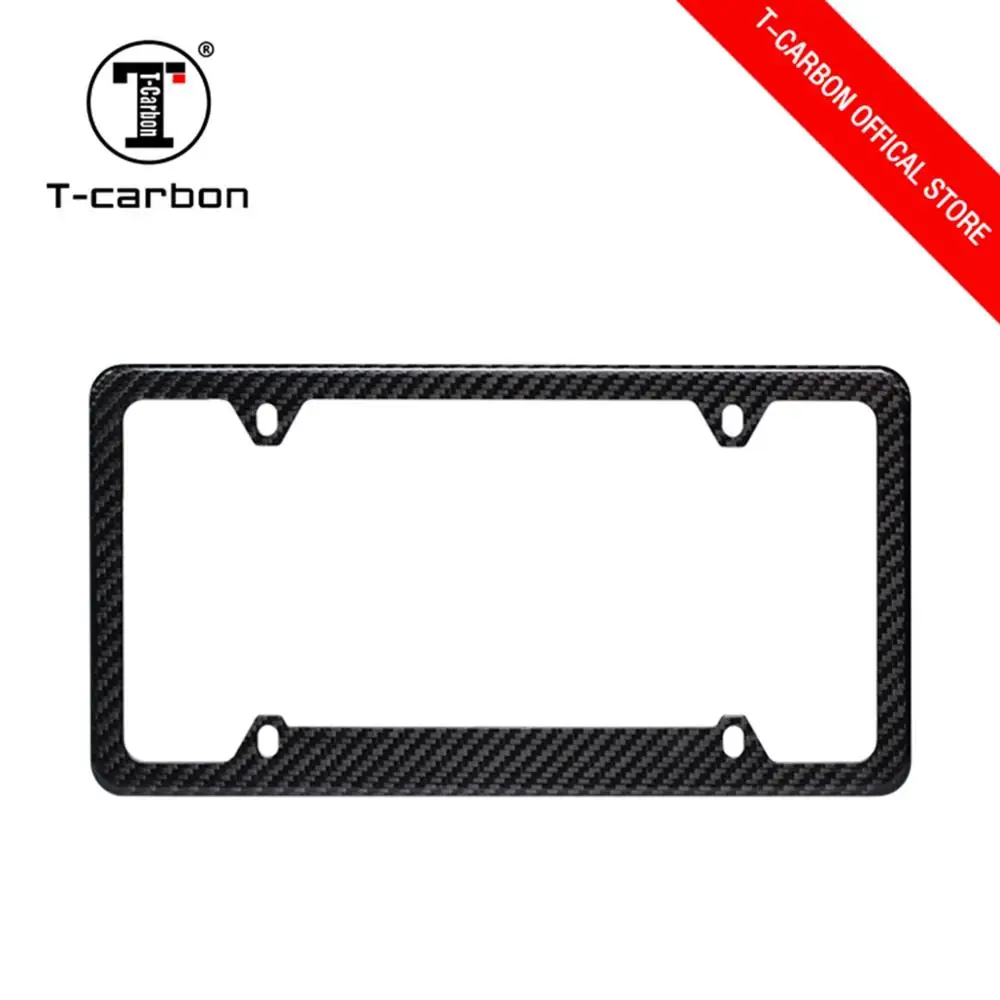 T-carbon USA License Plate Frame Tag Cover Protection Rack Carbon Fiber Frame