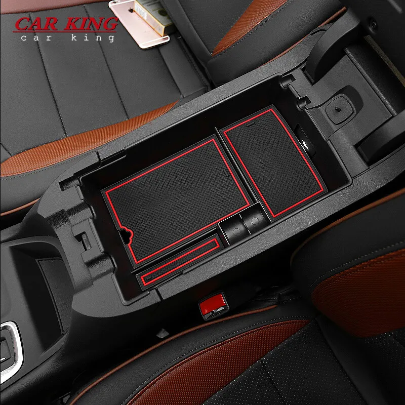 

For Chevrolet Equinox 2017 2018 ABS Plastic Car Armrest Storage box Grid Cover Trim Car Styling accessories 1Pcs