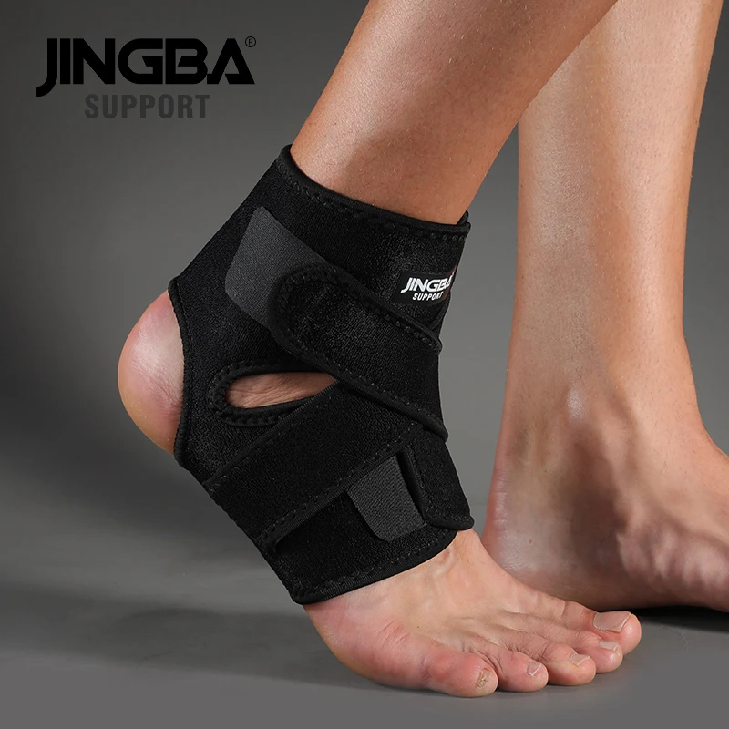 JINGBA SUPPORT 1PCS 3D Neoprene Adjustable Ankle Support Protector Football Basketball Ankle Support Brace Protective tobillera