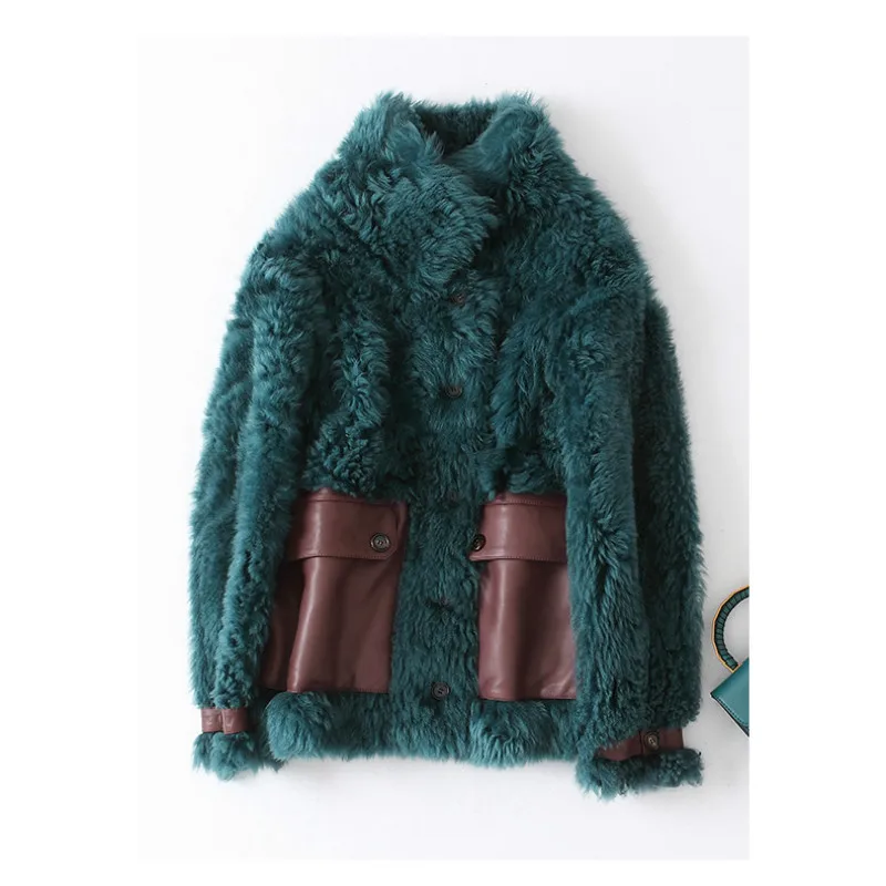 Coat Natural Female Fur Winter 100% Real Fur Jacket Women Clothes 2020 Vintage Double Faced Wool Coats Korean Tops Hiver 98220