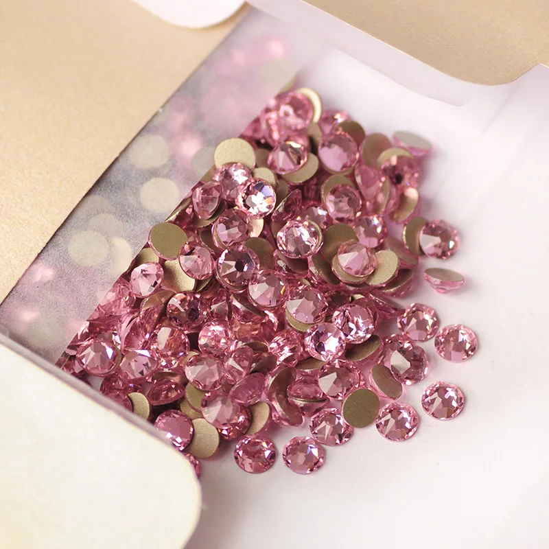 YANRUO 2088NoHF tutte le dimensioni Light Rose Flatback Glitter Strass Non Hotfix cristalli Strass di vetro per decorazioni per Nail Art