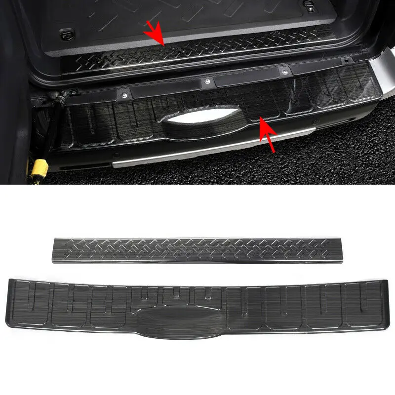 

For FJ Cruiser 2006-2020 Stainless Steel Rear Door Sill Guard Bumper Scratch Protector Pad Cover Trim Moulding Car Accessories