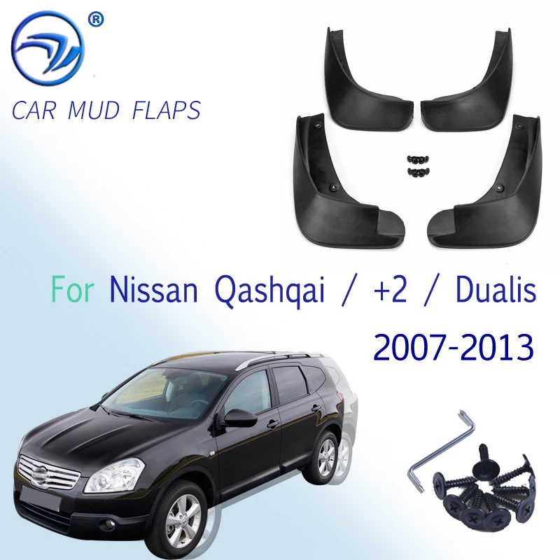 Car Mud Flaps For Nissan Qashqai / +2 / Dualis 2007-2013 J10 Splash Guards Mud Flap Mudguards Fender 2008 2009 2010 2011 2012