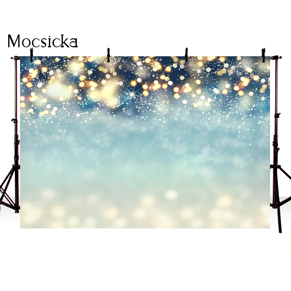 사진용 크리스마스 트리 겨울 눈 배경, 보케 반짝이 파티 장식, 선물 양말 사진 배경, 스튜디오 포토콜