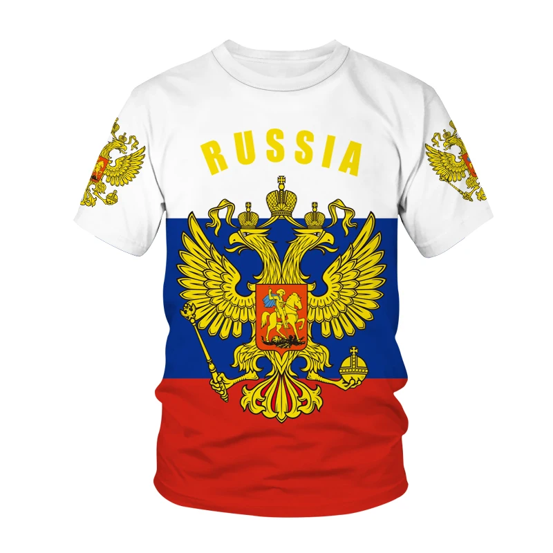 New Style men\'s T-shirt 3D Russia Hot Print T-shirt summer casual tops fashion round neck shirt children Adult size