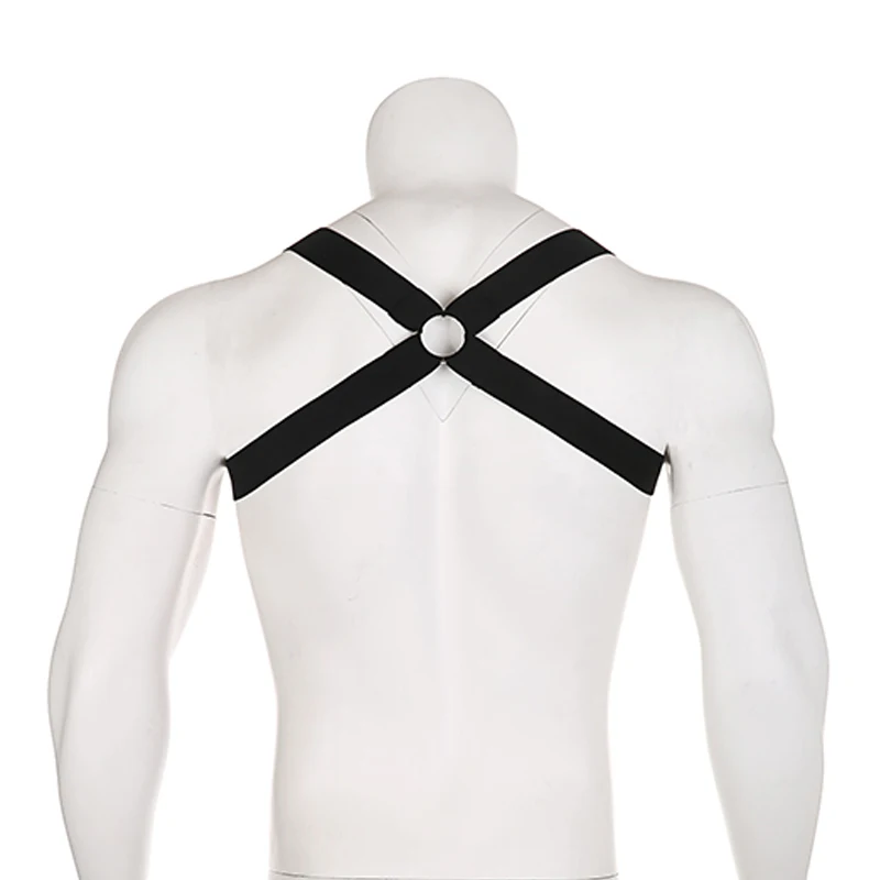 CLEVER-MENMODE Male Sexy Lingerie Harness Bondage Costumes Body Chest Muscle Harness Belt Straps Black Vest Arnes Hombre