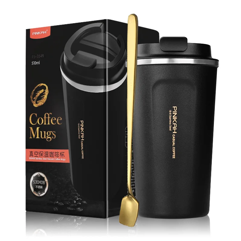 Hot Sale 380 & 510ml 304 Stainless Steel Thermo Cup Travel Coffee Mug with Lid Car Water Bottle Vacuum Flasks Thermocup for Gift