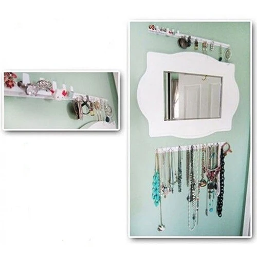 New 9 in 1 Adhesive Paste Wall Hanging Storage Jewelry Hooks Jewelry Display Organizer Earring Ring Necklace Hanger Holder Stand