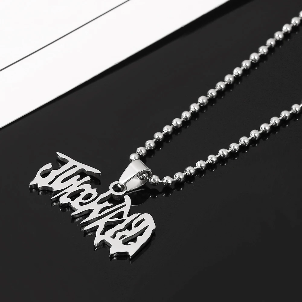 Juice WRLD Stainless Steel Pendant Necklace Beads Chain Punk Gothic Necklace Fans Gifts Street Style Collares Mujer