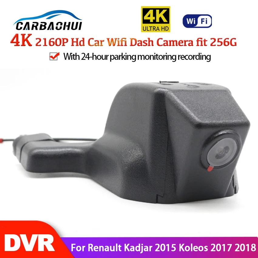 

4K 2160P Car Wifi DVR Driving Video Recorder Front Dash Cam Camera APP Control Function For Renault Kadjar 2015 Koleos 2017 2018