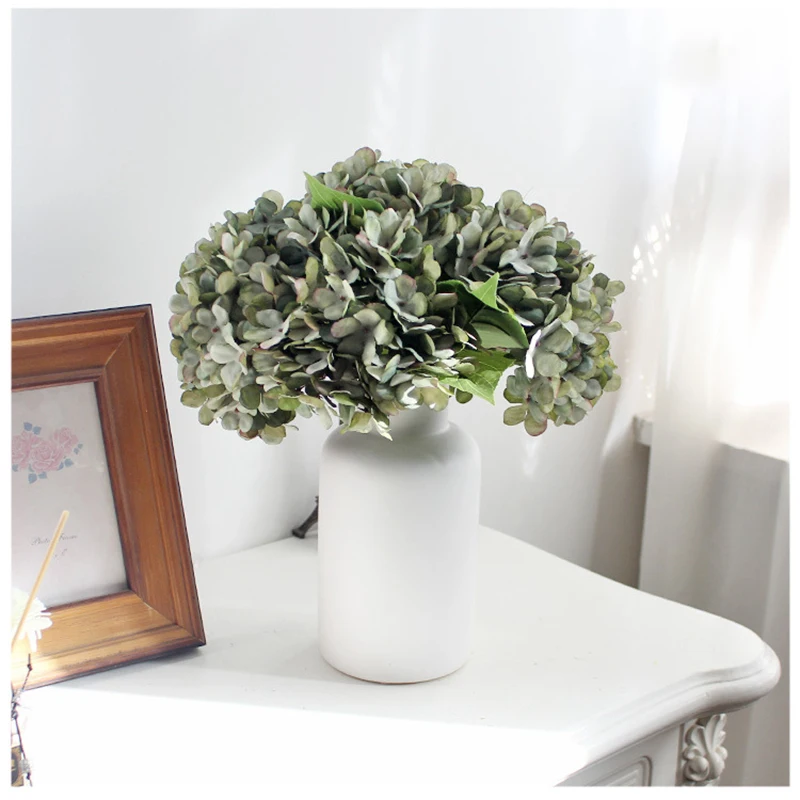 Künstliche Blumen Seide Hortensienvase für Heimdekoration Zubehör Hochzeit dekorative gefälschte Pflanzen Weihnachtsgirlande Material – Detail 18