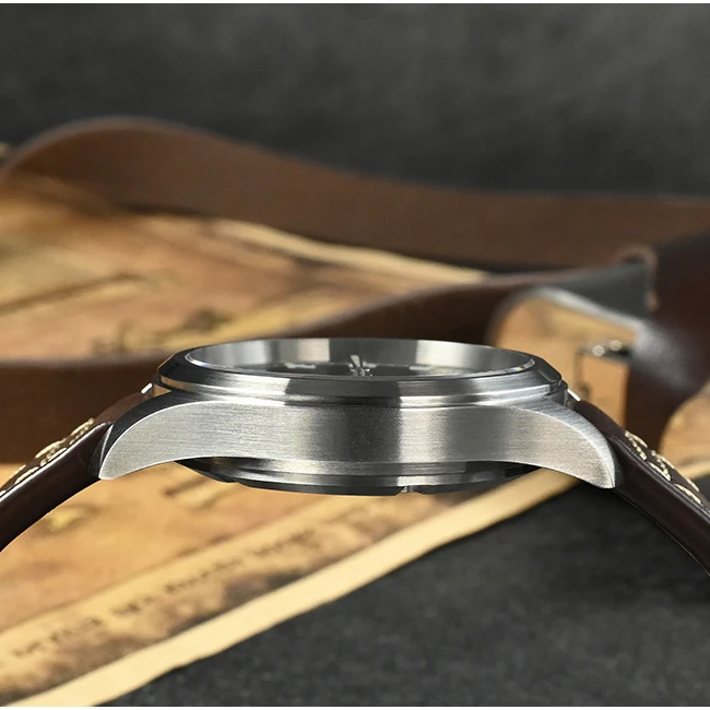 San Martin Mens Pilot Watches Men Quartz Watch Military Wristwatch 20Bar Water Resistant BGW-9 Luminous Sapphire Mirror 6004D