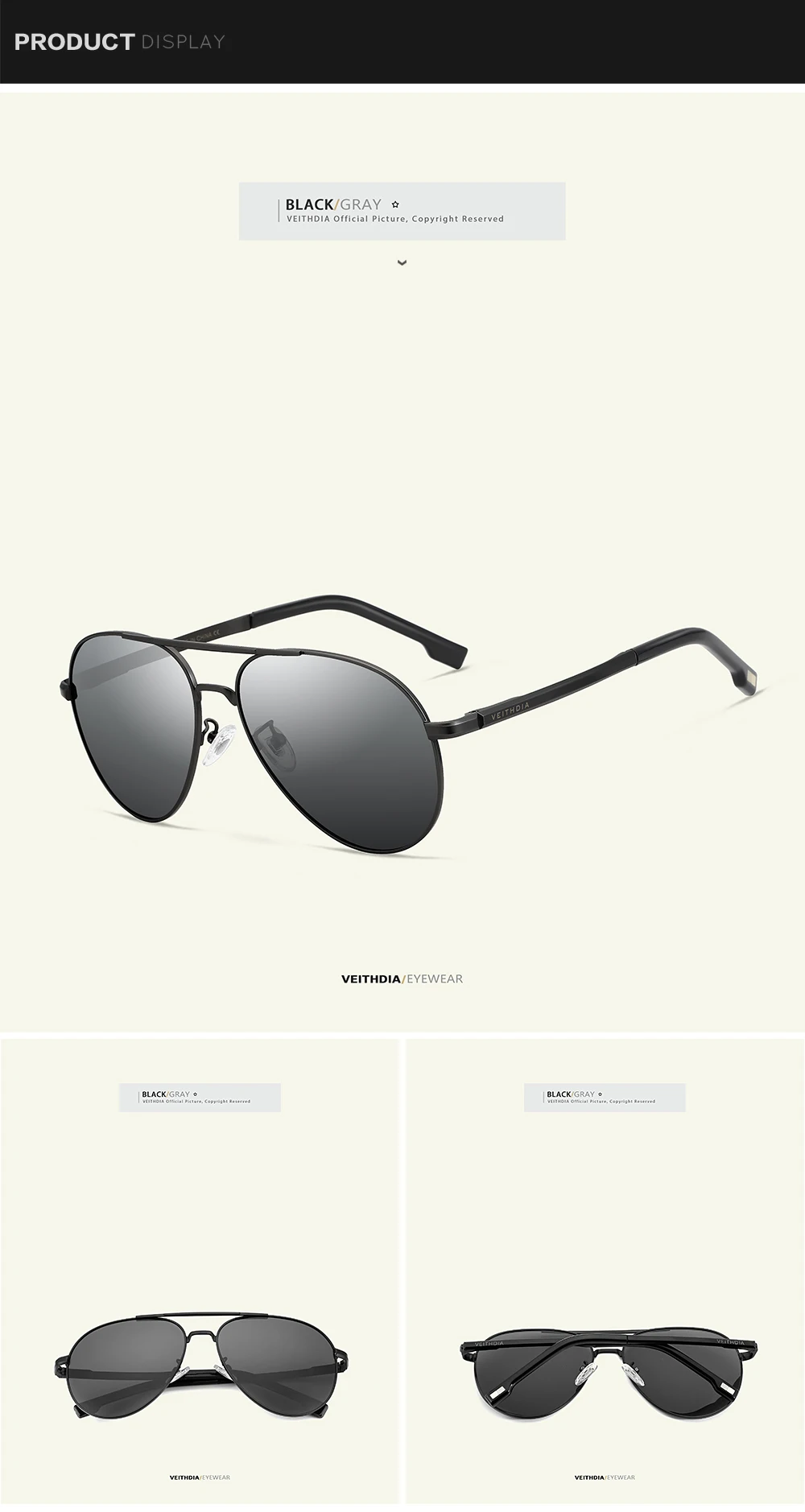 VEITHDIA Marke männer Sonnenbrille Vintage Polarisierte UV400 Objektiv Outdoor Klassische Frauen Sonnenbrille Fahren Brillen Für Männliche 2482 – Detail 10