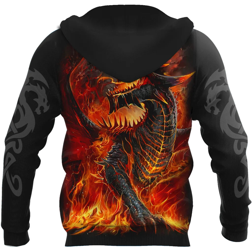 Beautiful Fire Dragon Tattoo 3D Printed Mens Hoodie Unisex hoodies Sweatshirt Autumn Streetwear Casual Jacket Tracksuit KJ747