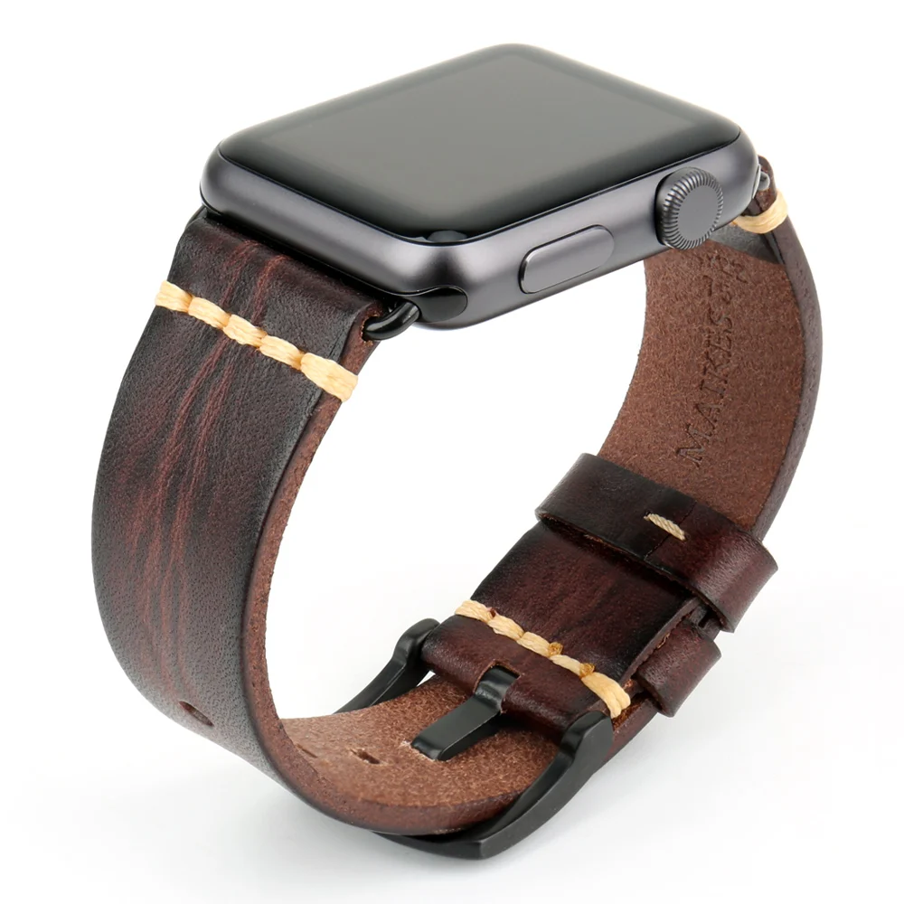 Leather Strap For Apple Watch Band 44mm 45mm 41mm 40mm 42mm 38mm Accessorie Wristband Correa Bracelet IWatch Series 3 4 5 6 SE 7