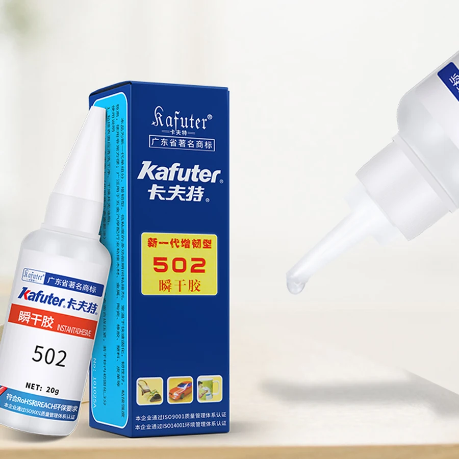 Kafuter K-502 Mạnh Keo Siêu Dính Liền Nhanh Khô Cyanoacrylate Dính 3 Giây Ngay Keo Ít Mùi Kim Loại Và Nhựa