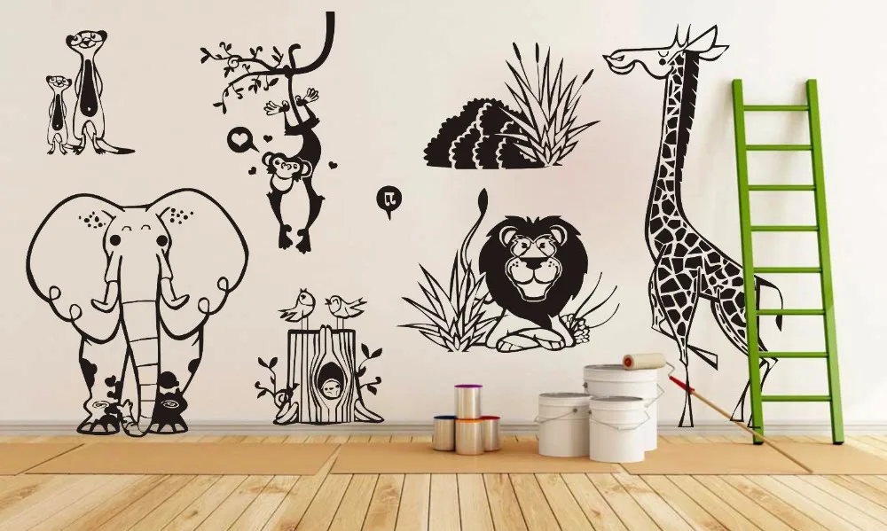 Animal Huge Size Nursery Kids Room Wall Sticker Wall Decor Home Decor Art Decor Living Room Wall Decals 4287