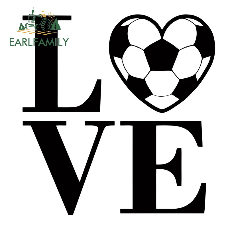 EARLFAMILY 48cm x 46cm 2x Love Basketball Football Soccer Sport Motto Wall Decal Art Sticker Hood Decals Graphics Car Stickers