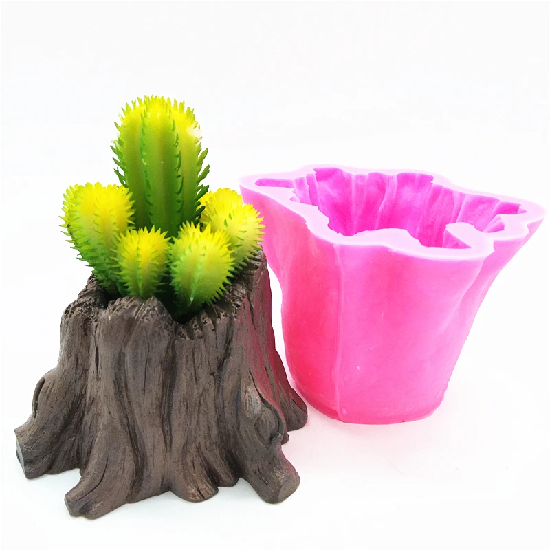 Stump candle holder silicone mold concrete mold handmade diy resin plaster chocolate candle mold free shipping