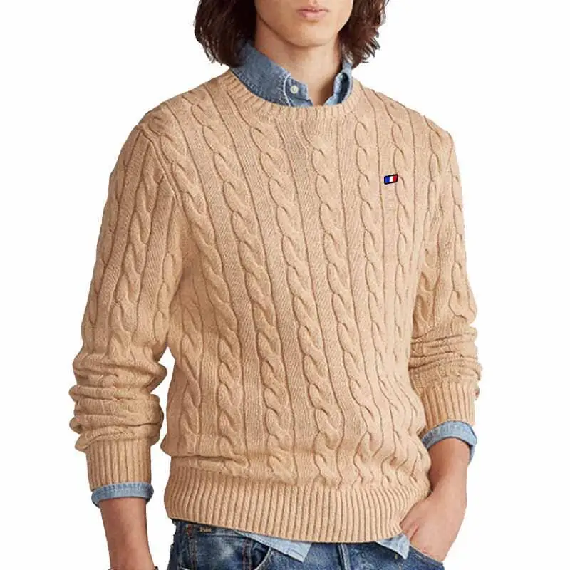 Maglioni da uomo autunno inverno di alta qualità pullover maglioni lavorati a maglia da uomo in cotone Casual tinta unita Hommes abbigliamento