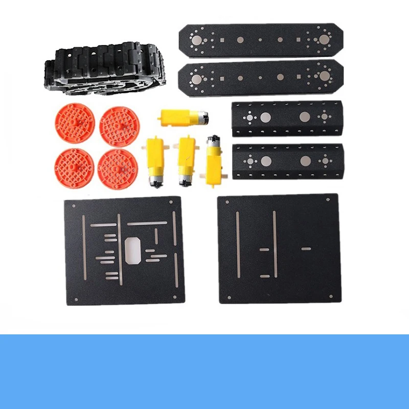 Châssis de réservoir sur chenilles intelligent en métal TC200 4WD, avec 4 moteurs TT et roues en plastique, piste en caoutchouc, jouet de bricolage pour l'éducation Arduino