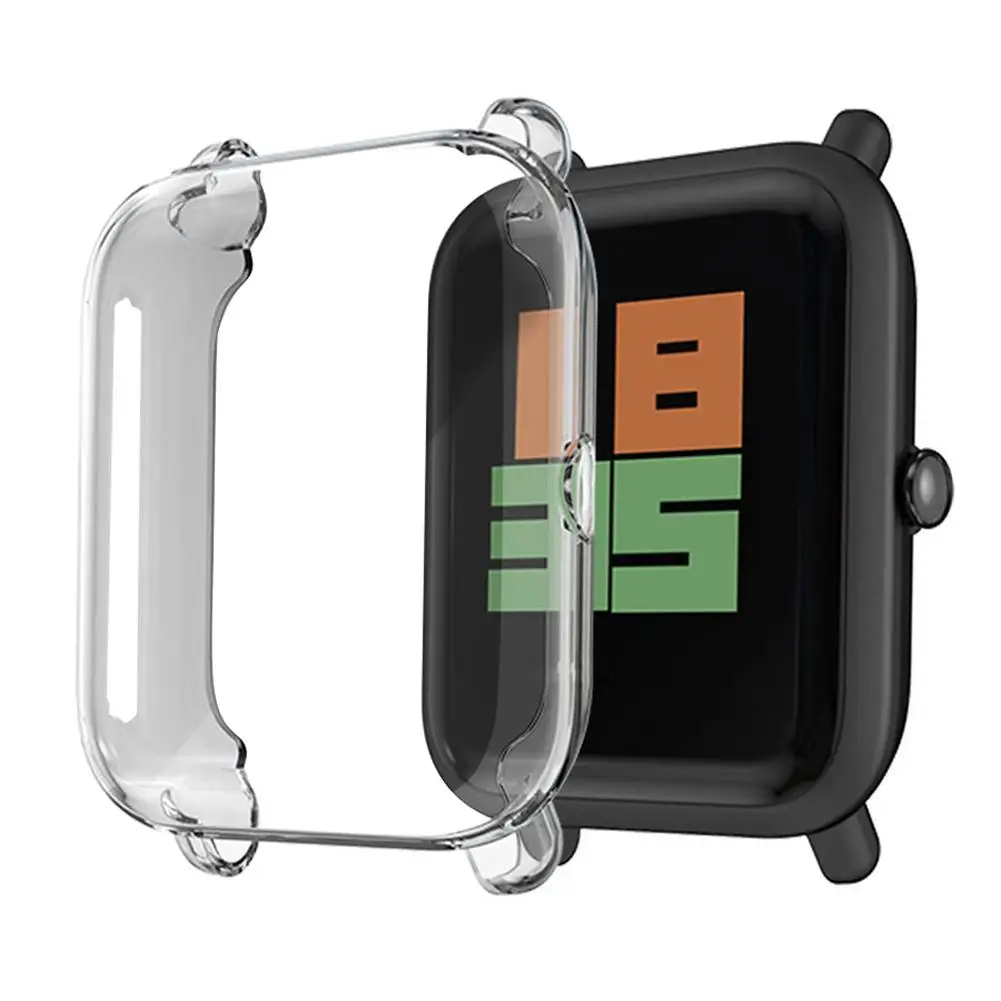Tpu macio protetor de borda completa smartwatch caso escudo quadro para amazfit bip s/lite relógio inteligente capa protetora pára-choques