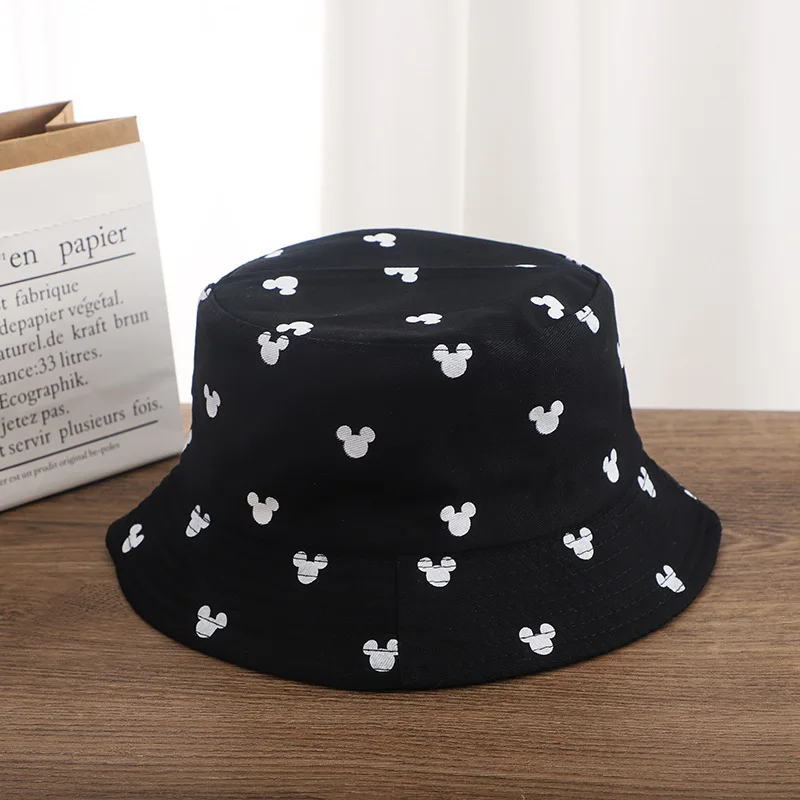 Disney-Gorra de Mickey Mouse para hombre y niña, gorro de pescador, de algodón, para exteriores