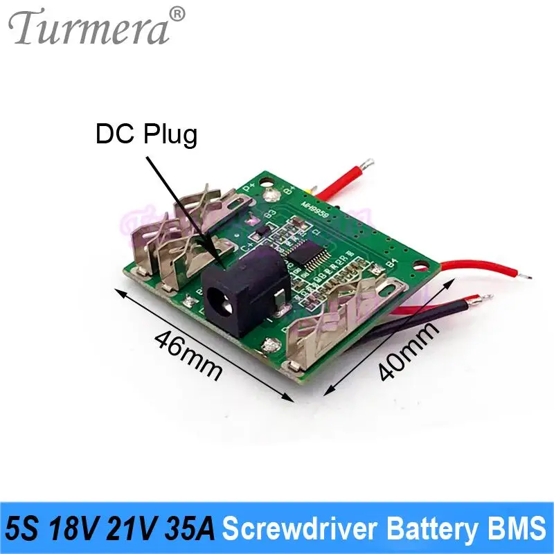 5S 18V 21V 35A BMS wiertarka elektryczna 18650 bateria litowa Protect Board Balance z wtyczka DC do śrubokrętów baterie użyj Turmera