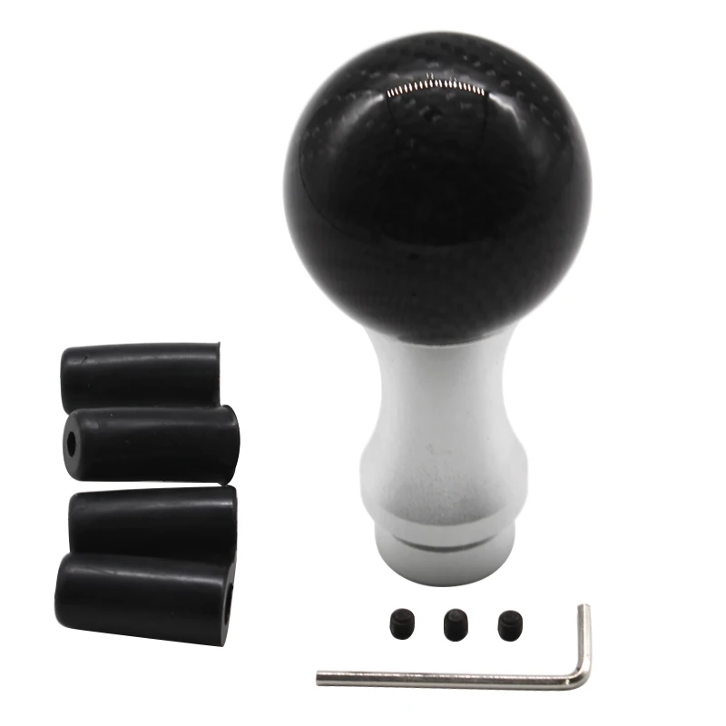 DEFT Car Round Gear Shift Knob Shifter Universal Carbon Fiber Lever Ball Shape Car Modification Accessories