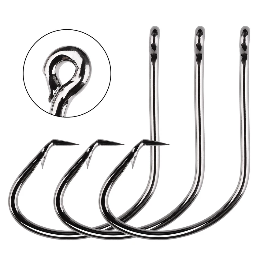 Alta Carbono Aço Ganchos De Pesca, Octopus Offset, Esporte Círculo Isca, Caixa Farpado, Jig Cabeça, 7381, 20Pcs por caixa