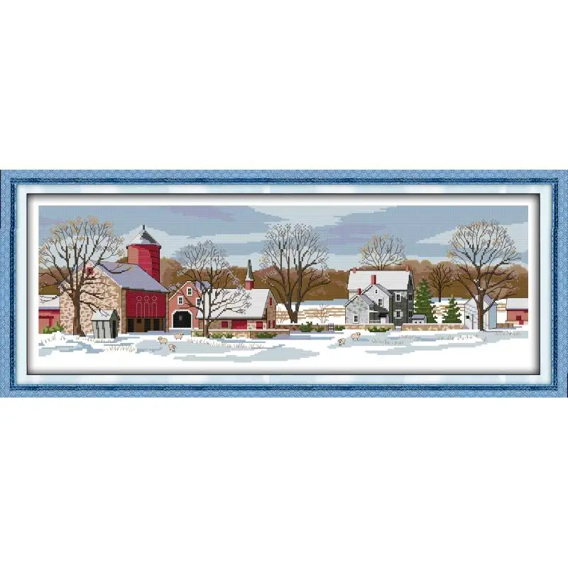 Conteggio Kit Punto Croce Mare Capanna Street Scene Ranch Scenario 14ct11ct FAI DA TE Ricamo Kit Cucito Decorazione Della Casa Della Pittura