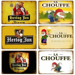 Hertog Jan Retro La Chouffe Metal Sign for Men, Poster, Plaque, Whisky, Belgium, Beer, Wall Decor, Vintage Poster Plates, Diversification, 18/Sign