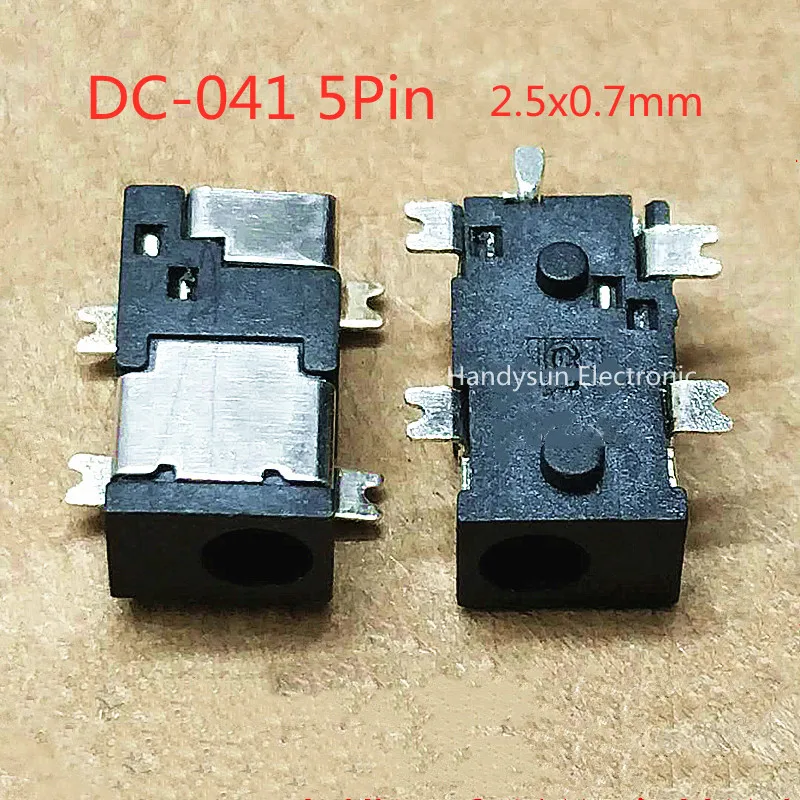 

2.5mm Aperture DC-041 DC Power Socket Female Socket Interface 5-pin Patch with Post Power Head Charging Base Connector Adapter