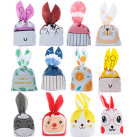 10PCS/Pack Cute Bunny Ear Cookie Bags Package Pocket Event Party Supplies Snack Decoration Easter Rabbit Candy Biscuit Gifts Bag