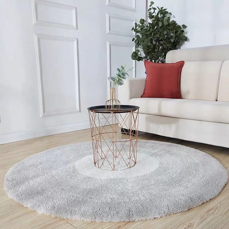 Gradient Color Nordic Round Carpet Living Room Soft Bedroom Round Rug Study Thick Plush Carpet Kids Room Play Mat Computer Chair