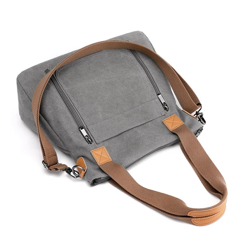 Bolso Choulder de lona para mujer, bolsa cruzada de gran capacidad, informal, a la moda