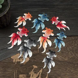 Decorative Sew-on Patches for Clothing Colorful Golden Fish Sewing Embroidery Appliques Clothes Bag T-shirt Dress DIY Craft