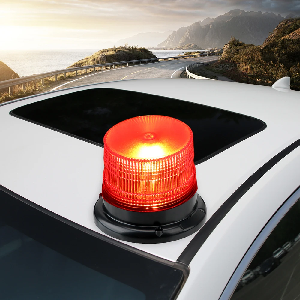 LED Car Warning Strobe Lights Police Emergency Rotating Lamps Blinker Magnetic for Marine Boat Truck Trailer Caravan Accessories