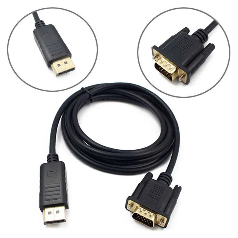 DisplayPort to VGA cable DP to VGA revolution to male 1.8m 1080P HD cable laptop cable