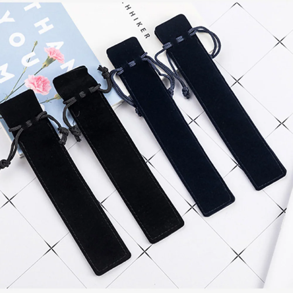 Lot 50pcs Velvet Ballpoint Pen Pouch Individual Pencil Bag Fountain Gift Strap Bunch Bag Ball Pen Soft Case Promotion Givenaway