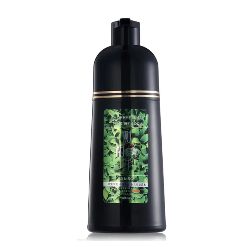 500ml Natural professional Platycladus orientalis Organic Vera Black Hair Shampoo Cover White Hair Fast Hair Dye